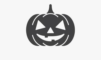 Halloween-Kürbis-Symbol-Vektor auf weißem Hintergrund. vektor