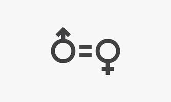 männlich-weibliche Gleichheit Gendel-Vektor-Illustration. kreativ. isoliert auf weißem Hintergrund. vektor