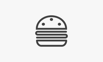 Liniensymbol Hamburger isoliert auf weißem Hintergrund. vektor