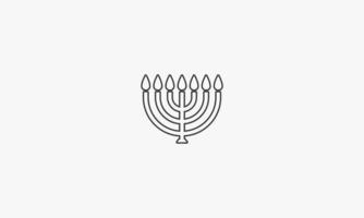 linje ikonen Hanukkah isolerad på vit bakgrund. vektor