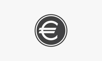 cirkel ikon mynt euro pengar isolerad på vit bakgrund. vektor