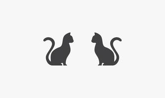 zwei Katzen, die sich vektorabbildung auf weißem Hintergrund gegenüberstehen. kreatives Symbol. vektor