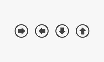 Liniensymbol Kreispfeil rechts links oben unten. Design-Vektor. vektor