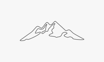 Liniensymbol Bergschnee isoliert auf weißem Hintergrund. vektor