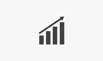 Pfeil nach oben Wachstum Diagramm Finanzen Symbol flacher Vektor. vektor