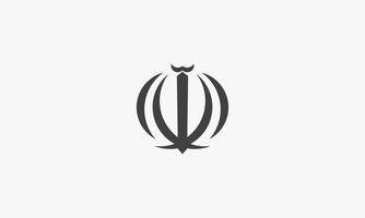 Irans emblem. symbol iranska vektorillustration. isolerad på vit bakgrund. vektor