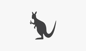 känguru med tummen upp vektorillustration. kreativ ikon på vit bakgrund. vektor