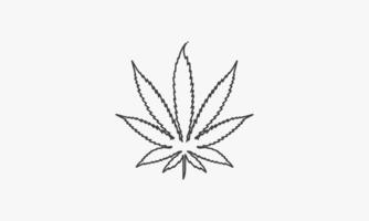Liniensymbol Cannabis isoliert auf weißem Hintergrund. vektor