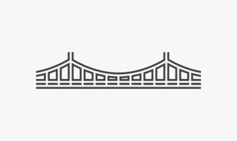 linje ikon bro isolerad på vit bakgrund. vektor