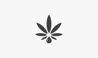 Öl-Cannabis-Blatt-Symbol-Logo. isoliert auf weißem Hintergrund. Vektor-Illustration. vektor