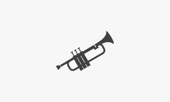 Trompete-Symbol. isoliert auf weißem Hintergrund. Vektor-Illustration.