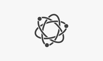 Molekül-Atom-Vektor-Illustration auf weißem Hintergrund. kreatives Symbol. vektor