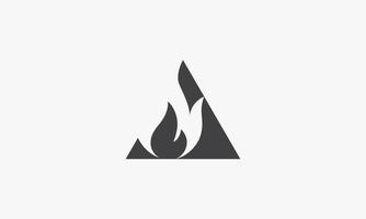 Vorsicht Feuer-Vektor-Illustration auf weißem Hintergrund. kreatives Symbol. vektor