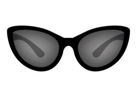 Katzenaugen-Sonnenbrille. Sonnenbrille mit schwarzen Gläsern auf weißem Hintergrund. Vektor-Sonnenbrille vektor