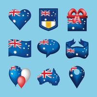 Satz von Flaggen Australien vektor