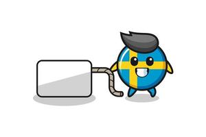 Schwedenflaggenkarikatur zieht ein Banner vektor