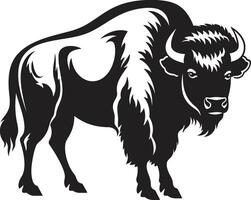 Fett gedruckt Silhouette Bison Symbol im Stärke und Stoizismus schwarz Bison Logo vektor