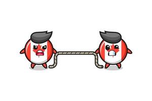 Der süße Kanada-Flaggencharakter spielt Tauziehen vektor