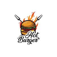 heißes Burger-Logo vektor