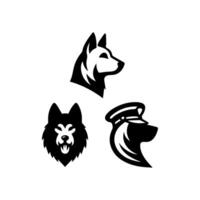 einstellen von Hund Kopf Silhouette, Tier Logo Konzept vektor