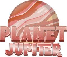 Planet Jupiter Wort Logo Design mit Jupiter Planet vektor