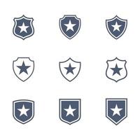 stjärna sköld piktogram ikon logotyp mall illustration design vektor