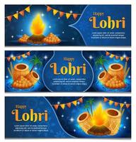 lohri festival banner set vektor