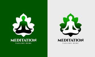 meditation ikon kropp hälsa kondition logotyp prov aning mall design vektor