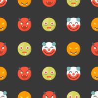 Nahtloses Muster Halloween-Emoticon, flaches Design für Gebrauch als Tapete oder Hintergrund vektor