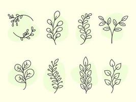 gröna blad blad designelement som disposition stil illustration vektor