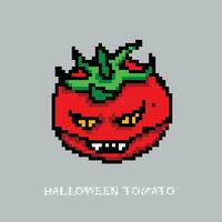 Pixel tnt für Spiele und Websites Tomate an Halloween vektor