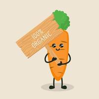 süßes Karotten-Maskottchen vektor
