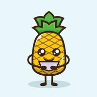 Ananas süßes Maskottchen-Design vektor