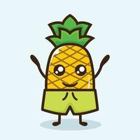 ananas söt maskot design vektor