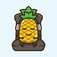 Ananas süßes Maskottchen-Design vektor