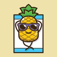 Ananas süßes Maskottchen-Design vektor