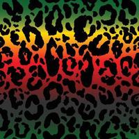 Vektor nahtlose Kwanzaa-Muster mit farbigem Leopardenmuster. Tierdruck. Gepard afrikanischen Druck auf farbigem Hintergrund.