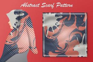 abstrakt scarf mönster design för hijab mode. hijabscarf med stänkborstebläck och löv för tryckproduktion vektor