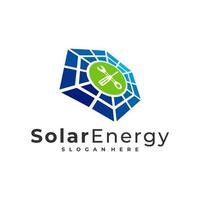 Mechanische Solarlogo-Vektorvorlage, kreative Solarpanel-Energielogo-Designkonzepte vektor