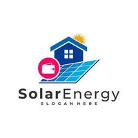 Brieftaschen Solar-Logo-Vektor-Vorlage, kreative Solarpanel-Energie-Logo-Design-Konzepte vektor