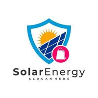 Shop-Solar-Logo-Vektor-Vorlage, kreative Solarpanel-Energie-Logo-Design-Konzepte vektor