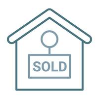 Immobilie verkauft zweifarbiges Symbol vektor