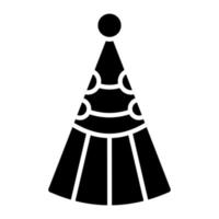 Partyhut-Glyphe-Symbol vektor