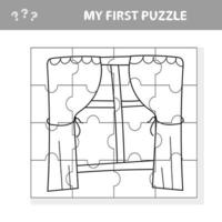 Vektor-Illustration. Spiel für Kinder im Vorschulalter. Puzzle mit Fenster vektor