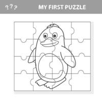 en vektor av pingvinpussel för förskolebarn - mitt första pussel - målarbok