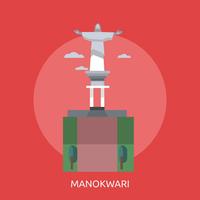 Manokwari Konceptuell illustration Design vektor