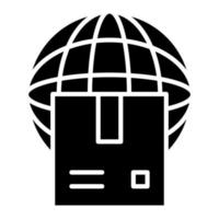 Glyphensymbol für den weltweiten Versand vektor