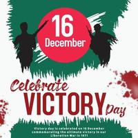 16. dezember glücklicher siegestag siegtag von bangladesch social media post template vektor