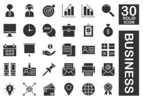 Reihe von Symbolen für Unternehmen. solide Ikonengeschäft auf weißem Hintergrund. Vektor-eps10 vektor