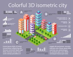 City isometrisk infographics vektor